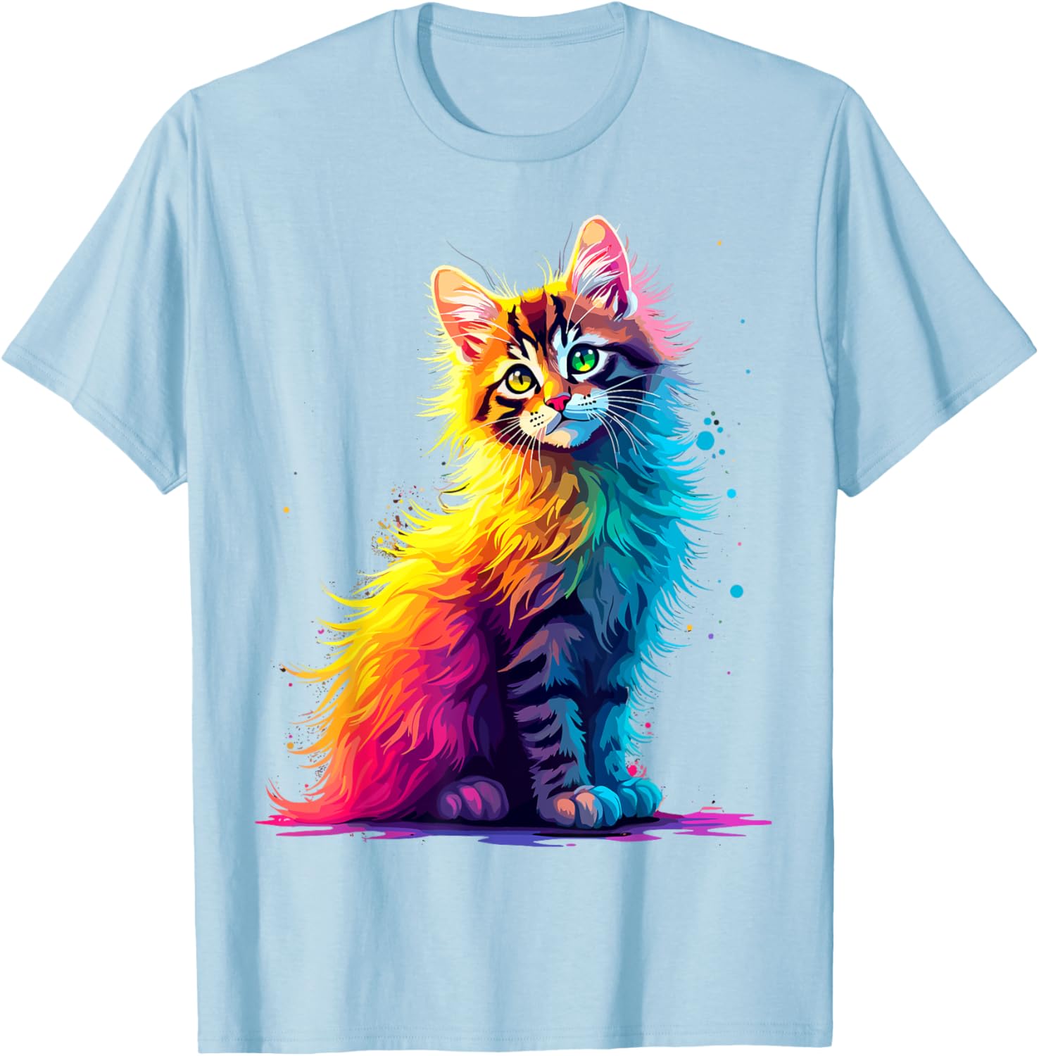 Colorful Cute Kitty T-Shirt for Cat Lovers - Fun Pop Art Design for All Ages - 1