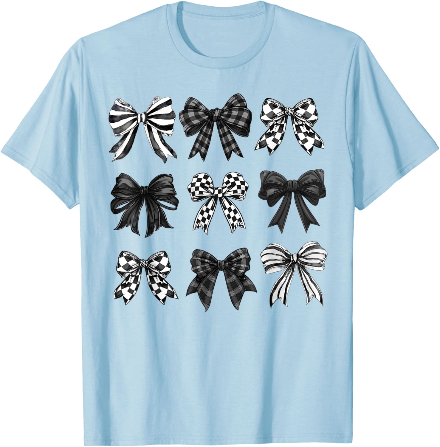 Trendy Coquette Bow and Ribbon Graphic T-Shirt for Girls and Women - 12