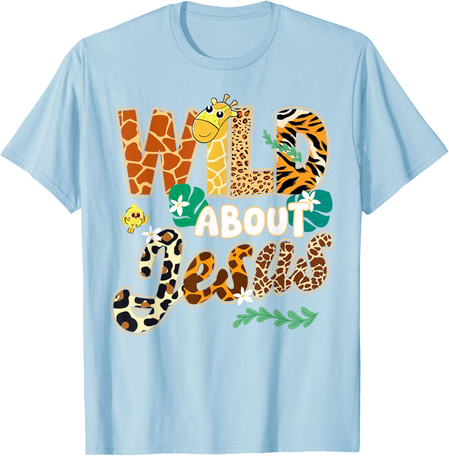 Wild About Jesus Kids T-Shirt with Fun Leopard Zebra Print Design - 2