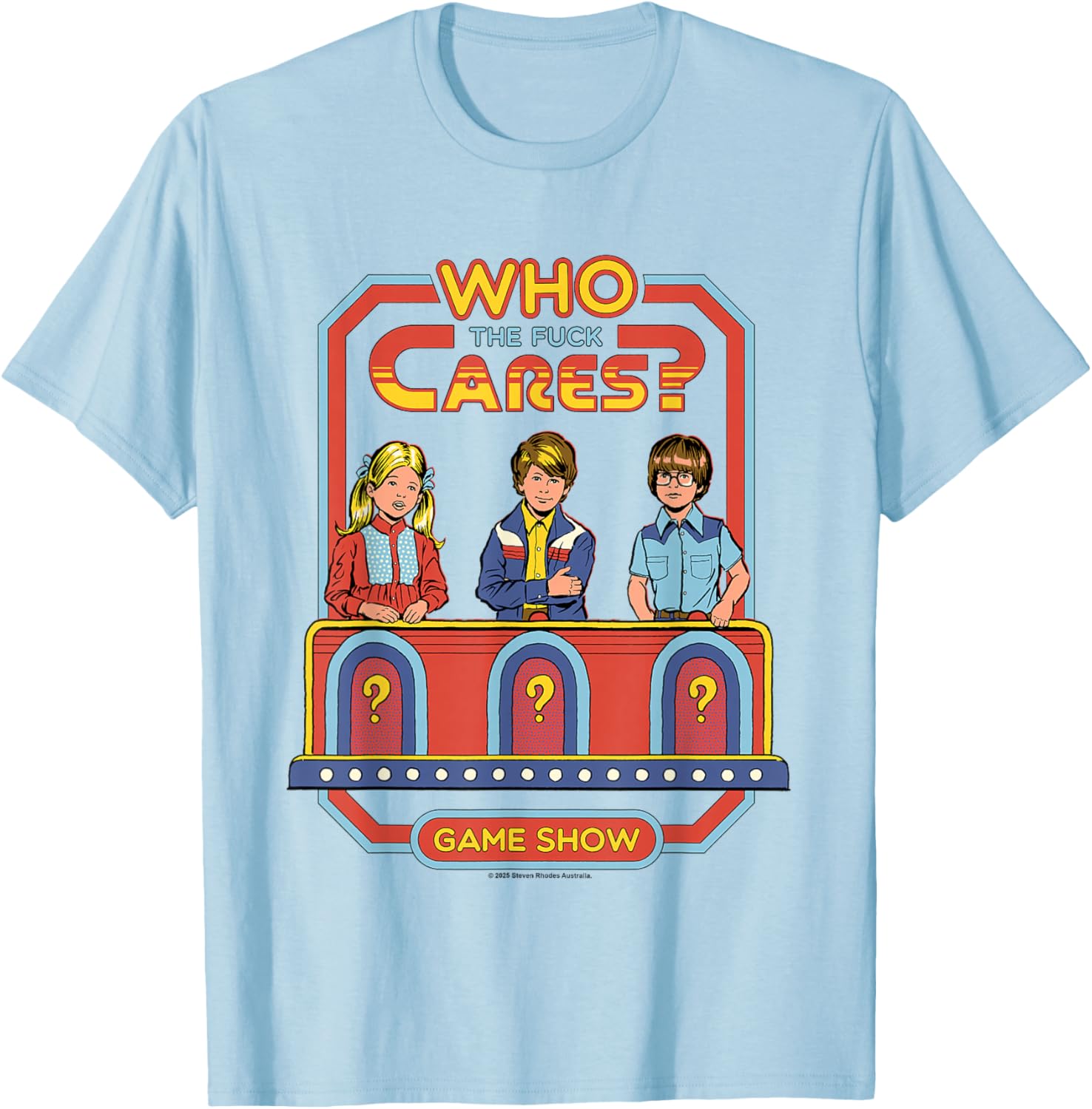 Who Cares Game Show T-Shirt Vintage Sarcastic Humor for Adults - 5