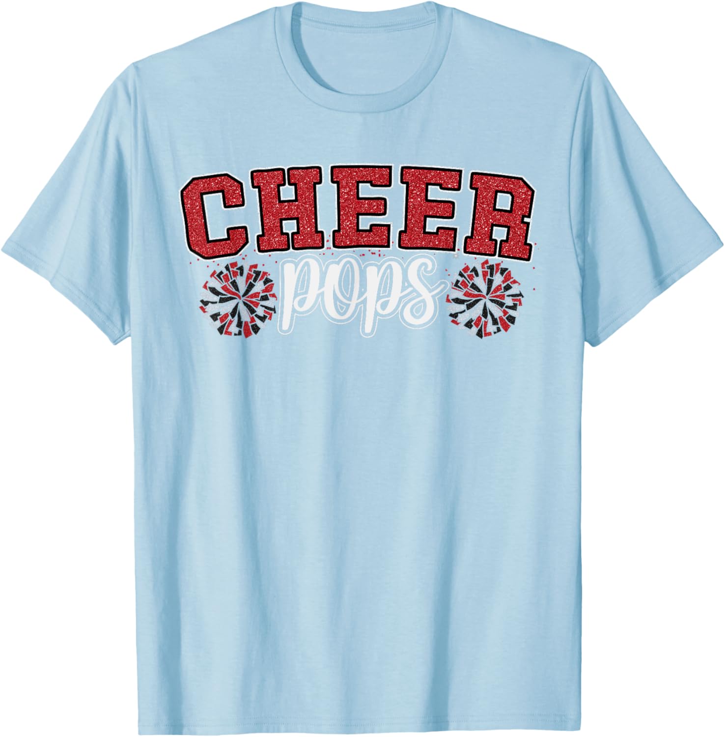 Cheer Grandpa My Favorite Cheerleader Calls Me Pops Red T-Shirt for Dads - 1