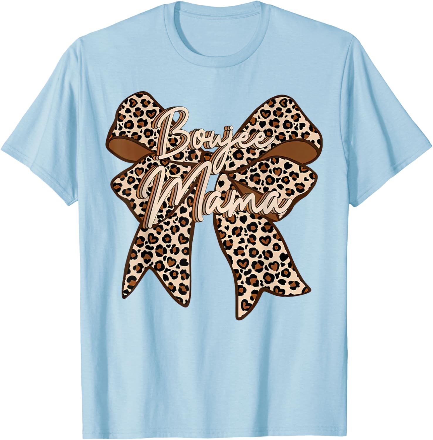Boujee Mama Leopard Coquette Bow T-Shirt for Stylish Moms on Mother's Day - 1