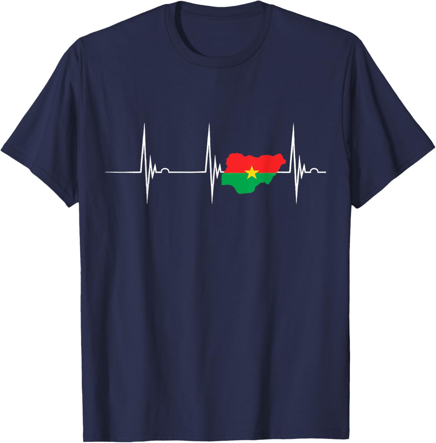Burkina Faso Heartbeat EKG Pulse Flag T-Shirt for Proud Burkina Fasoans - 16