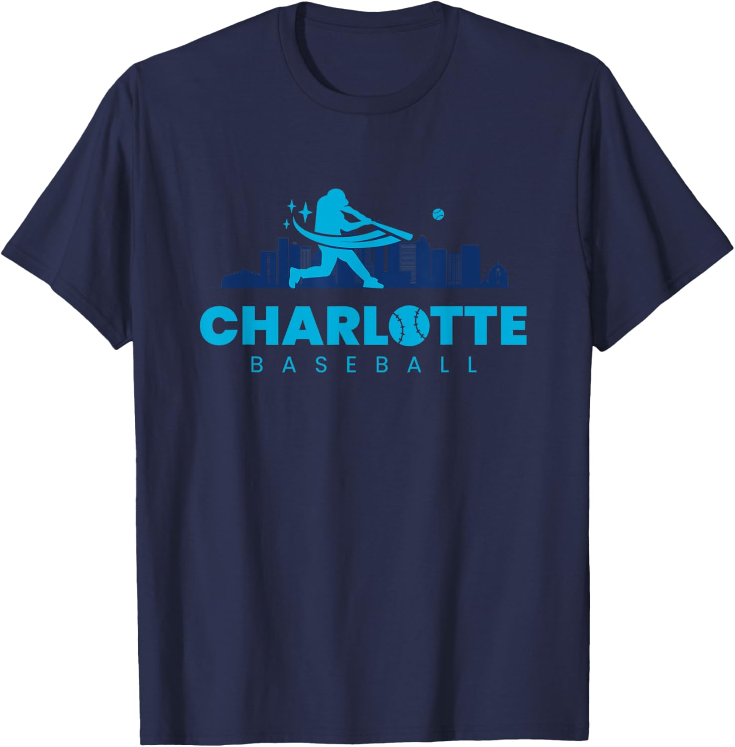 Vintage Minimalist Charlotte Baseball T-Shirt for True Fans - 1