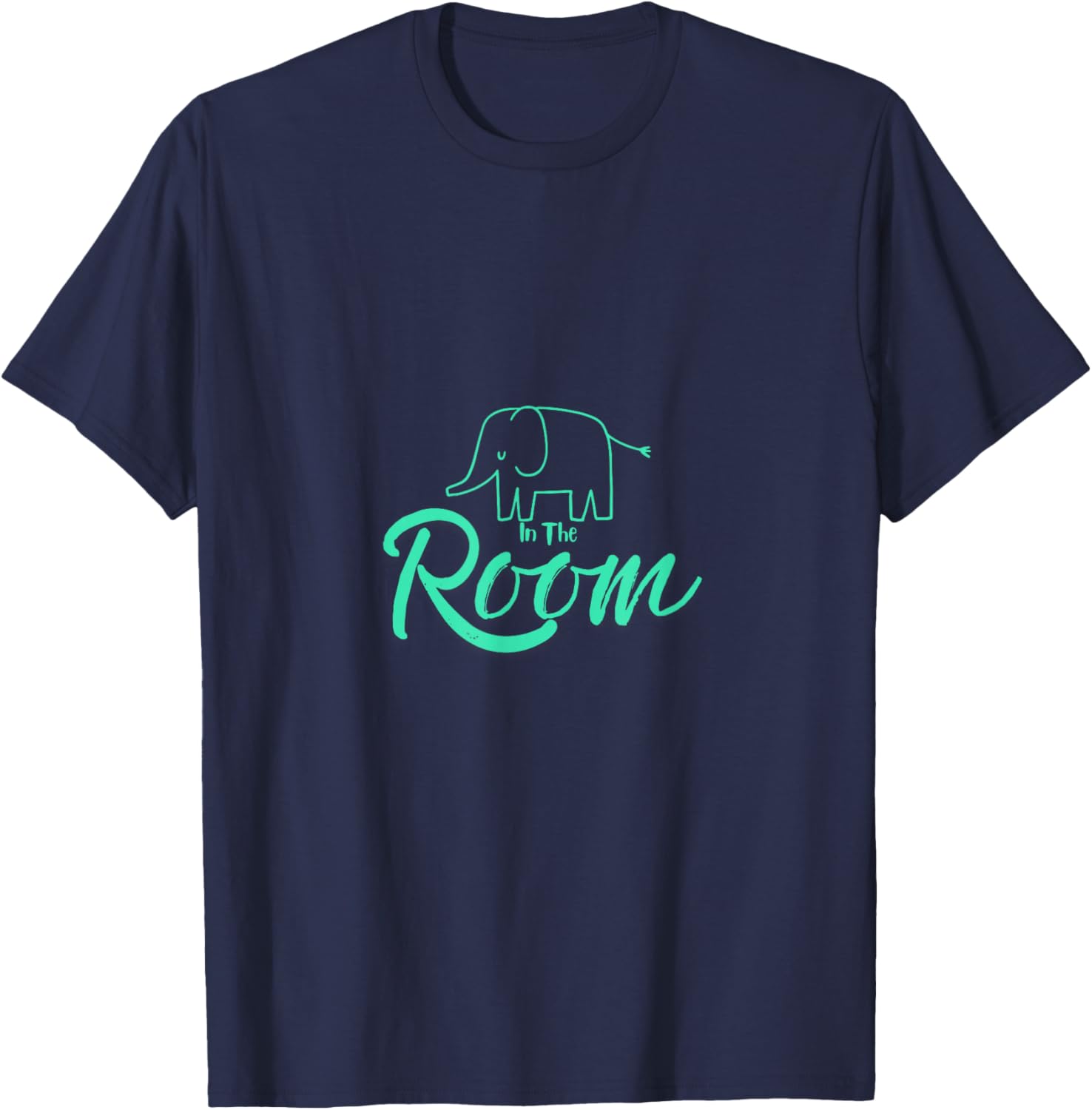Unisex Elephant in the Room Tee Black Cotton Blend Short Sleeve T-Shirt - 8