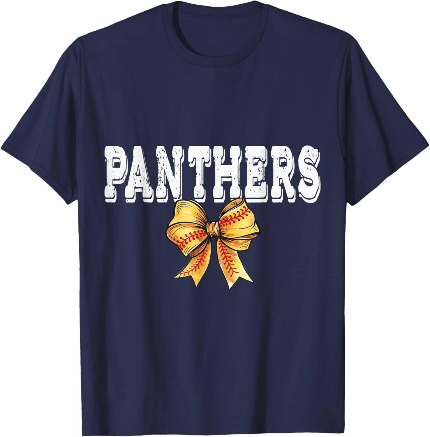 Coquette Panther Softball Game Day Bow T-Shirt for Team Spirit and Style - 14