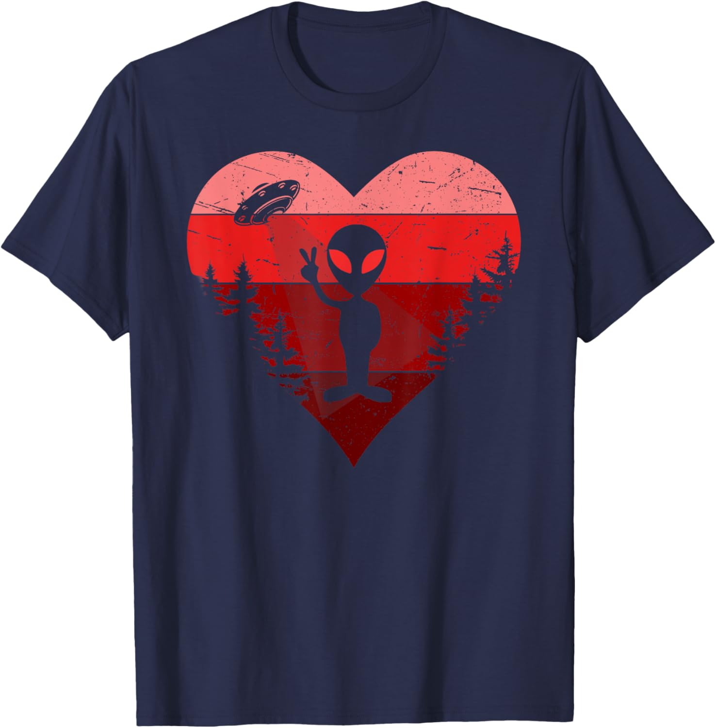 Alien Valentine's Day Retro T-Shirt for Extraterrestrial Love Fans - 7