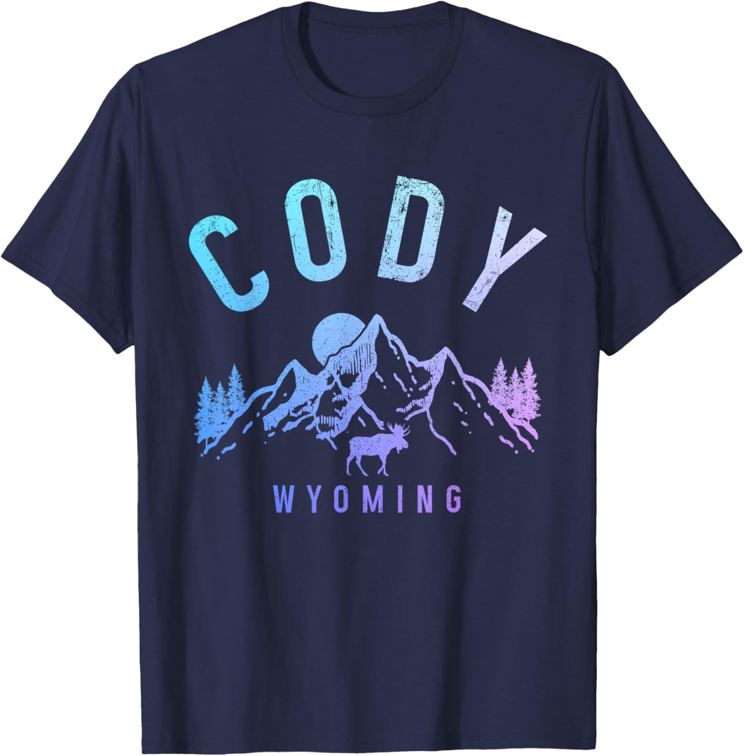 Cody Wyoming Vintage Moose Mountains T-Shirt for Nature Lovers - 4