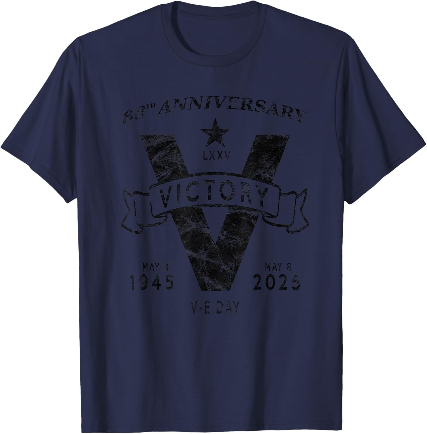 WW2 V-E Day 80th Anniversary Victory in Europe T-Shirt for Celebrations - 1