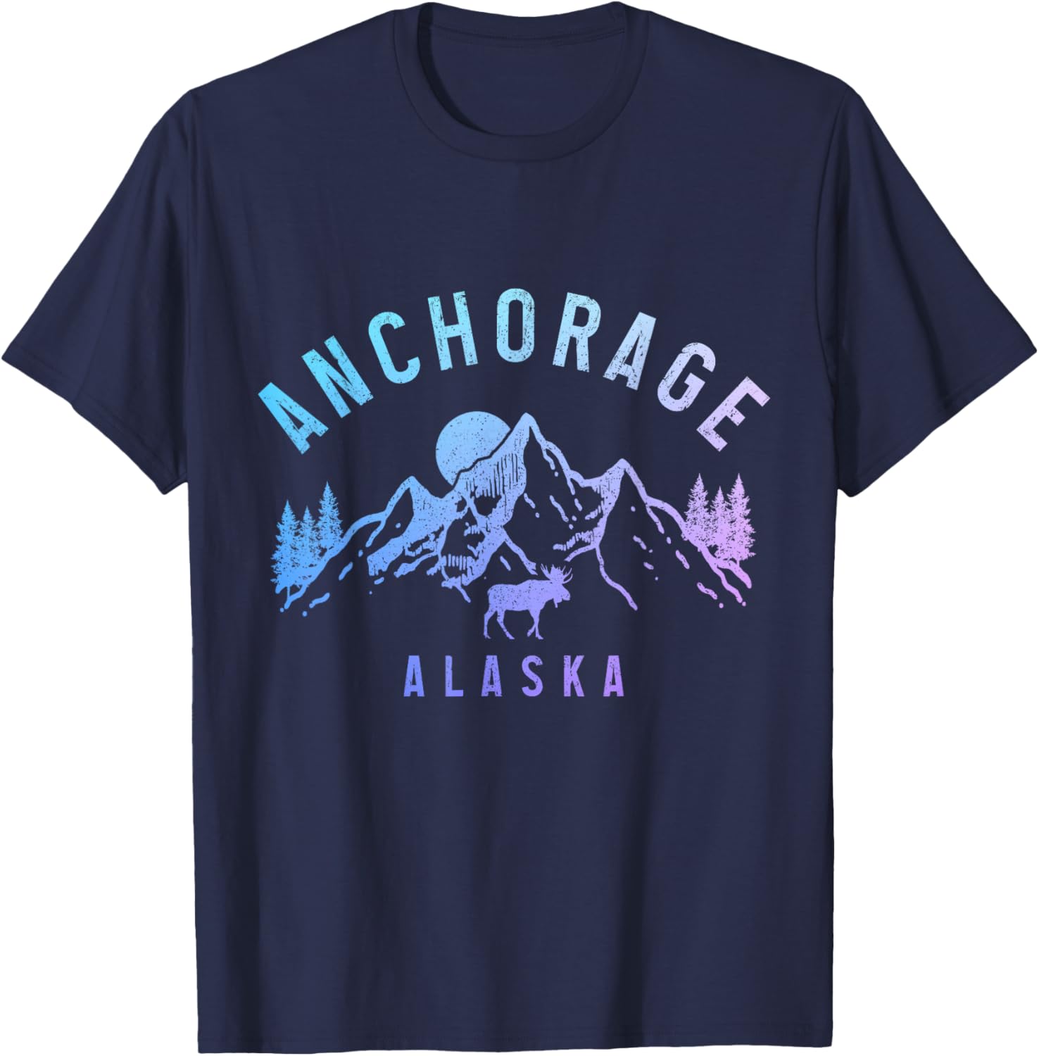 Anchorage Alaska Moose Mountains Nature Lover T-Shirt for Outdoor Enthusiasts - 7