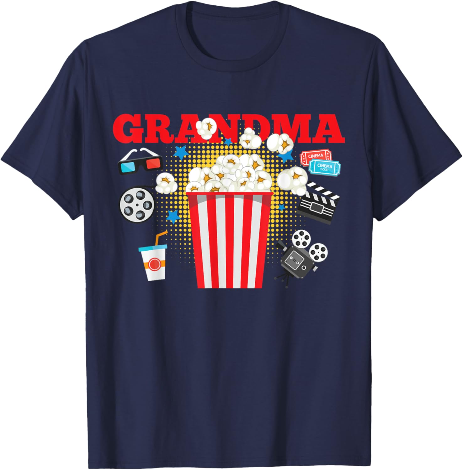 Grandma Movie Night Birthday Party T-Shirt for Fun Celebrations - 6