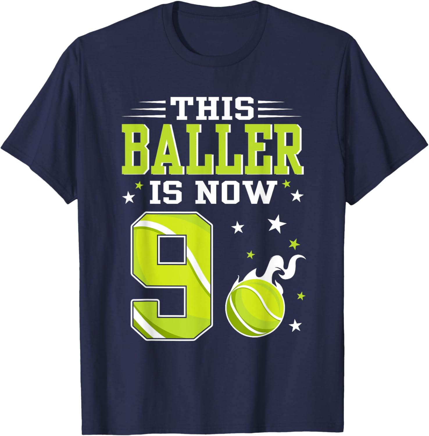 9 Year Old Birthday Tennis Themed T-Shirt for Kids β Perfect Gift! - 4