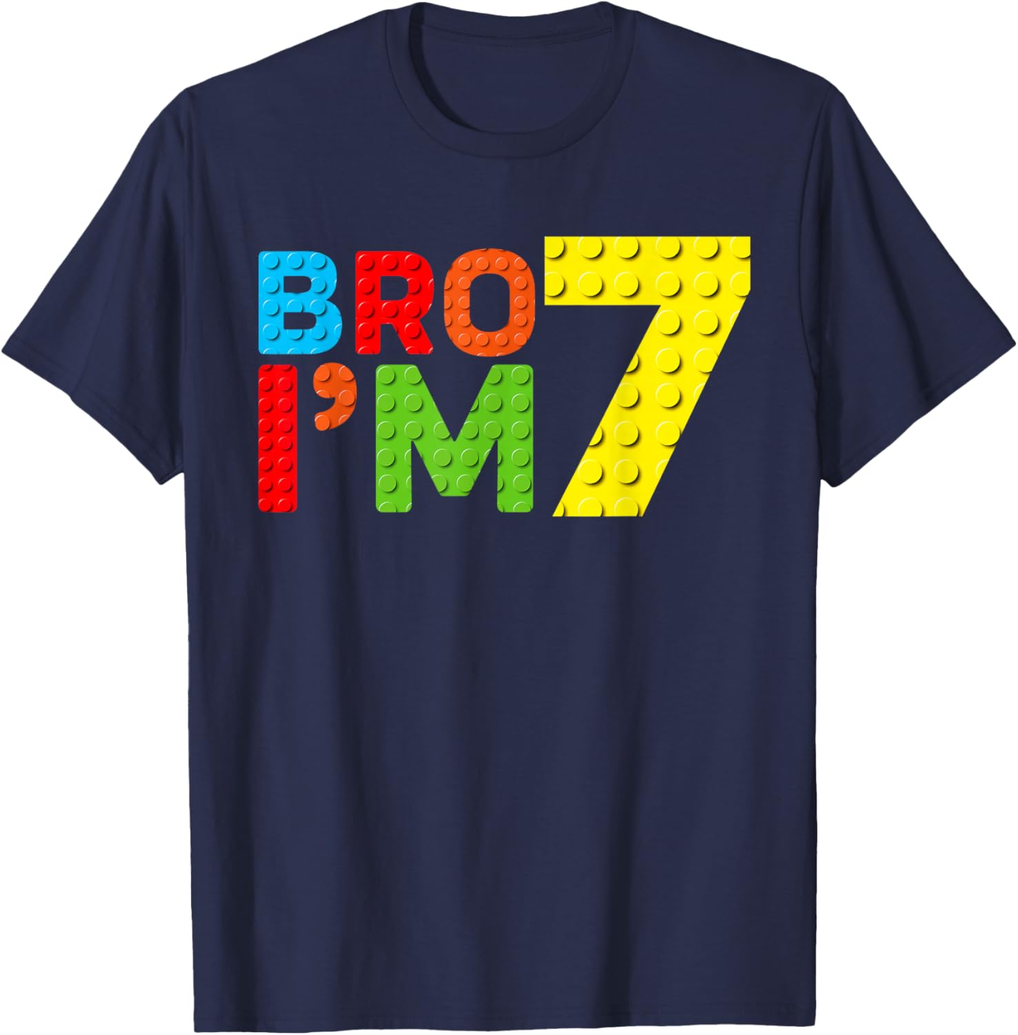 Adorable Boys 7th Birthday Building Block T-Shirt for Fun Celebration - 24