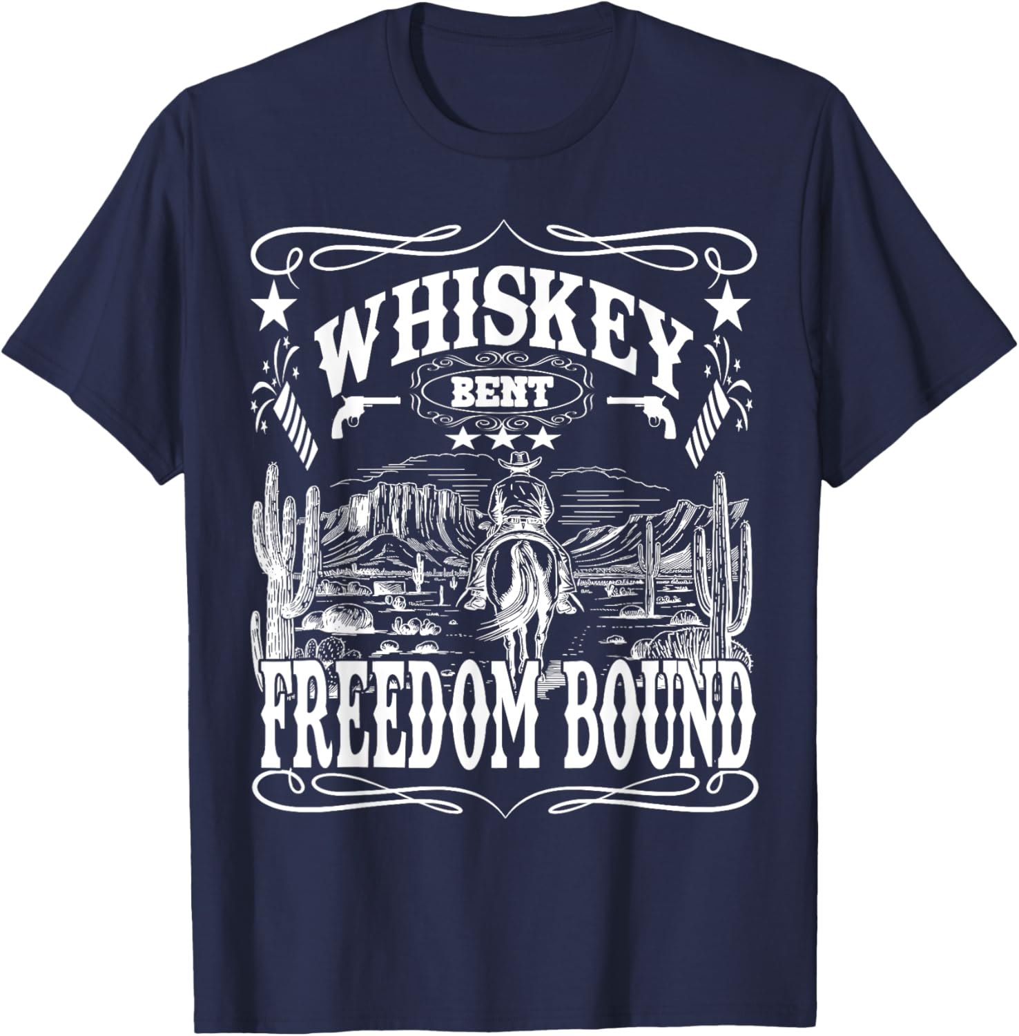 American Cowboy Whiskey Bent Freedom Bound T-Shirt for Comfortable Style - 2