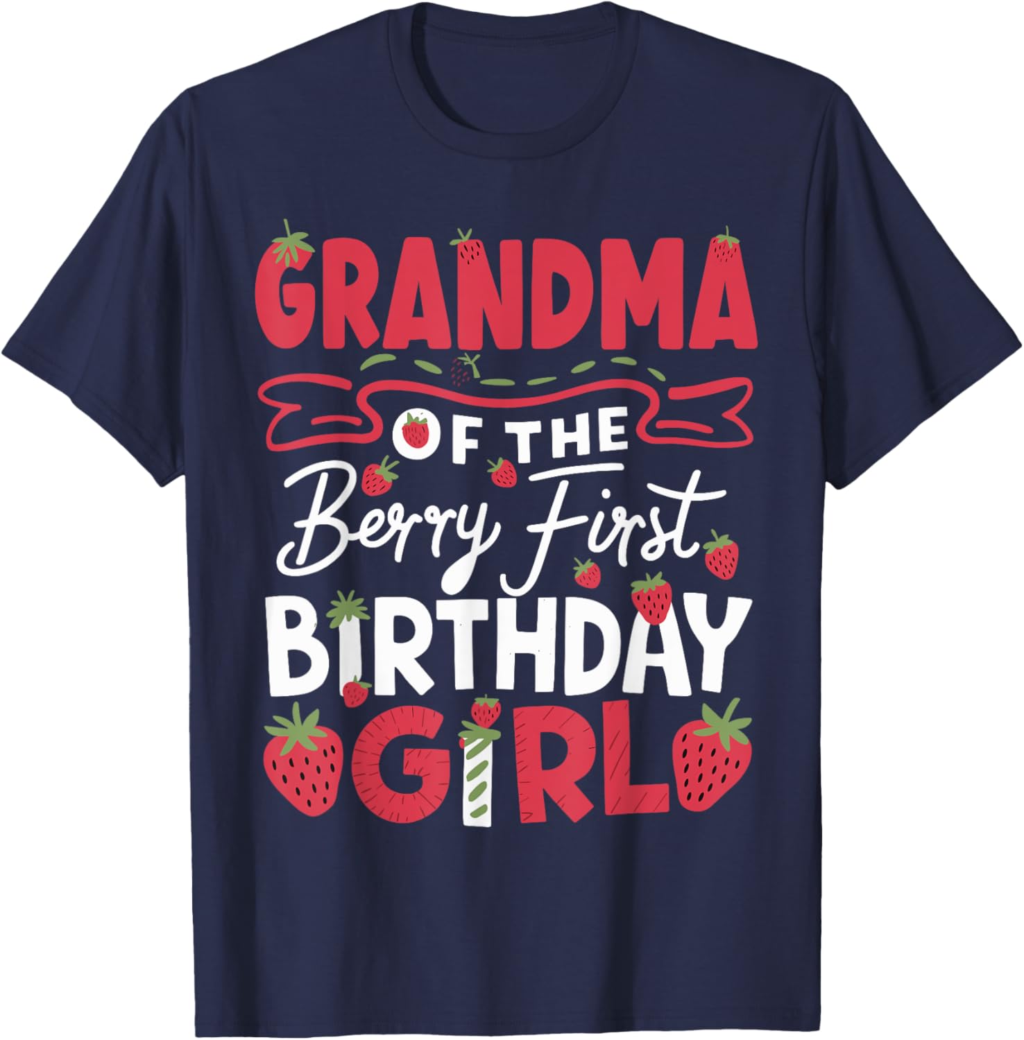 Adorable Grandma Of The Berry Strawberry First Birthday Girl T-Shirt - 4