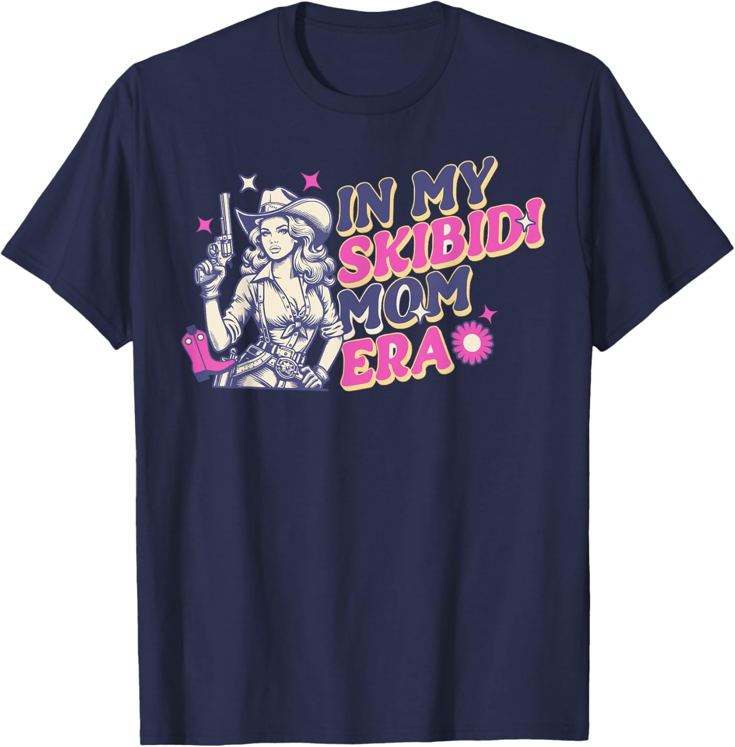 Vintage Skibidi Mom Era Cowgirl Western Rodeo T-Shirt for Women - 7