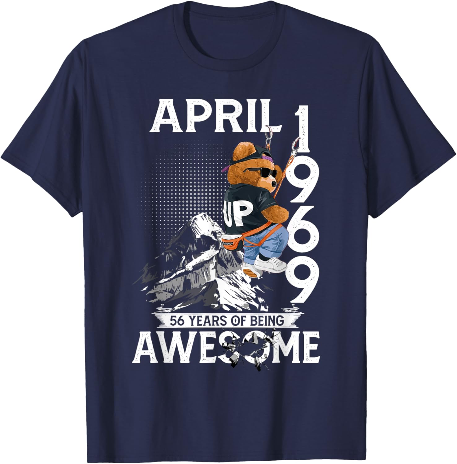 56th Birthday Bear T-Shirt for Real Legends Born April 1969 - 5