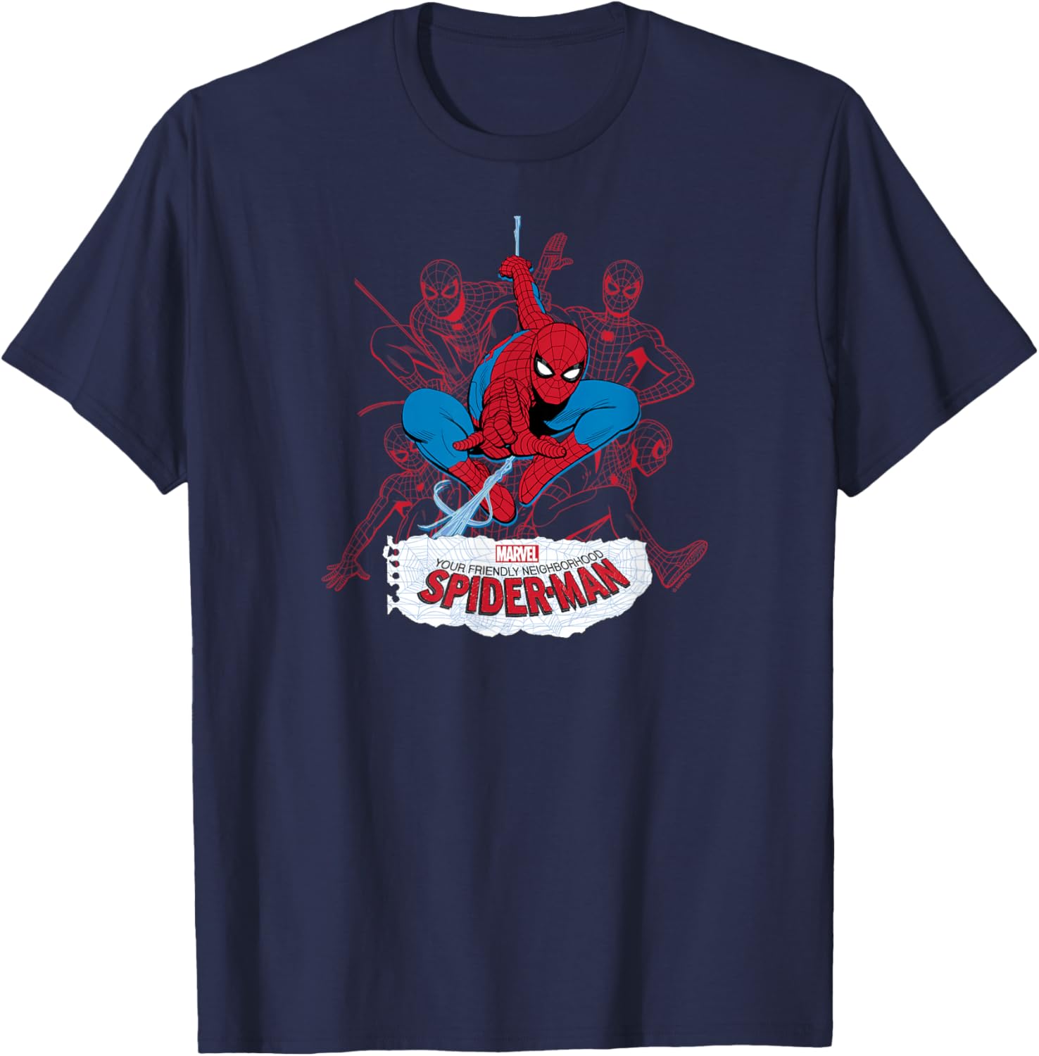 Your Friendly Neighborhood Spider-Man Line Cluster Graphic T-Shirt - 7