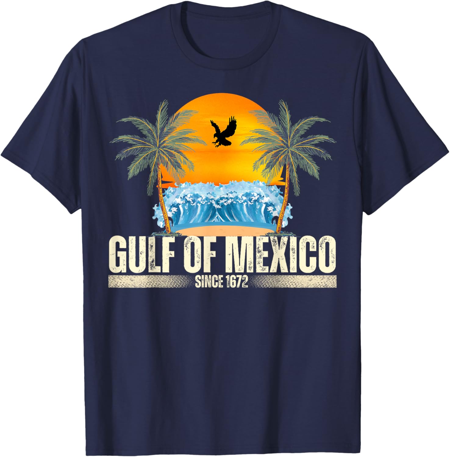 Vintage Gulf of Mexico Beach T-Shirt Since 1672 Retro Style Clothing - 4