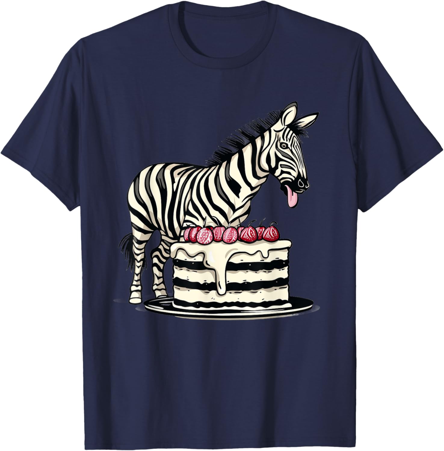 Zebra Cake Funny T-Shirt for Fun-Loving Foodies and Animal Lovers - 8