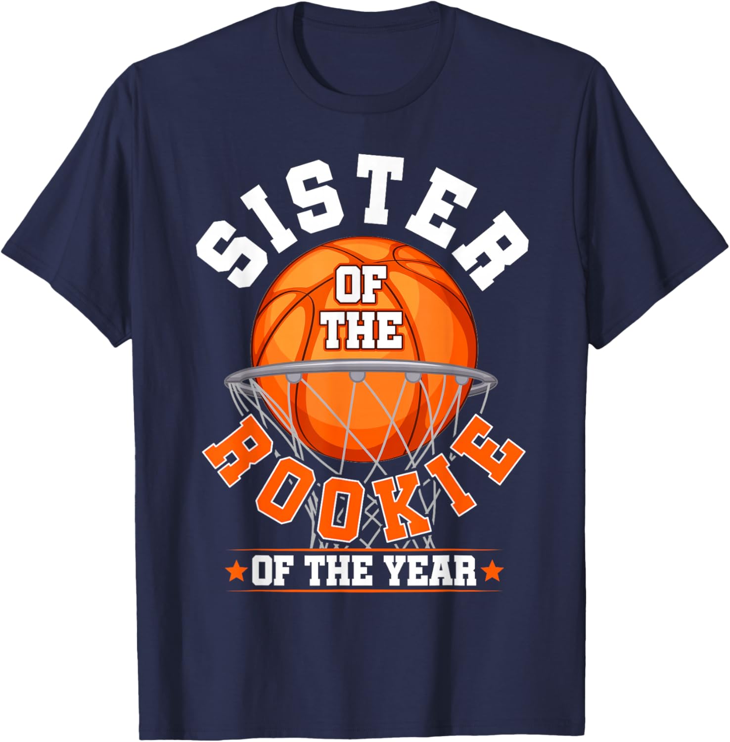 Adorable Sister of Rookie 1st Birthday Basketball Family Matching T-Shirt - 23
