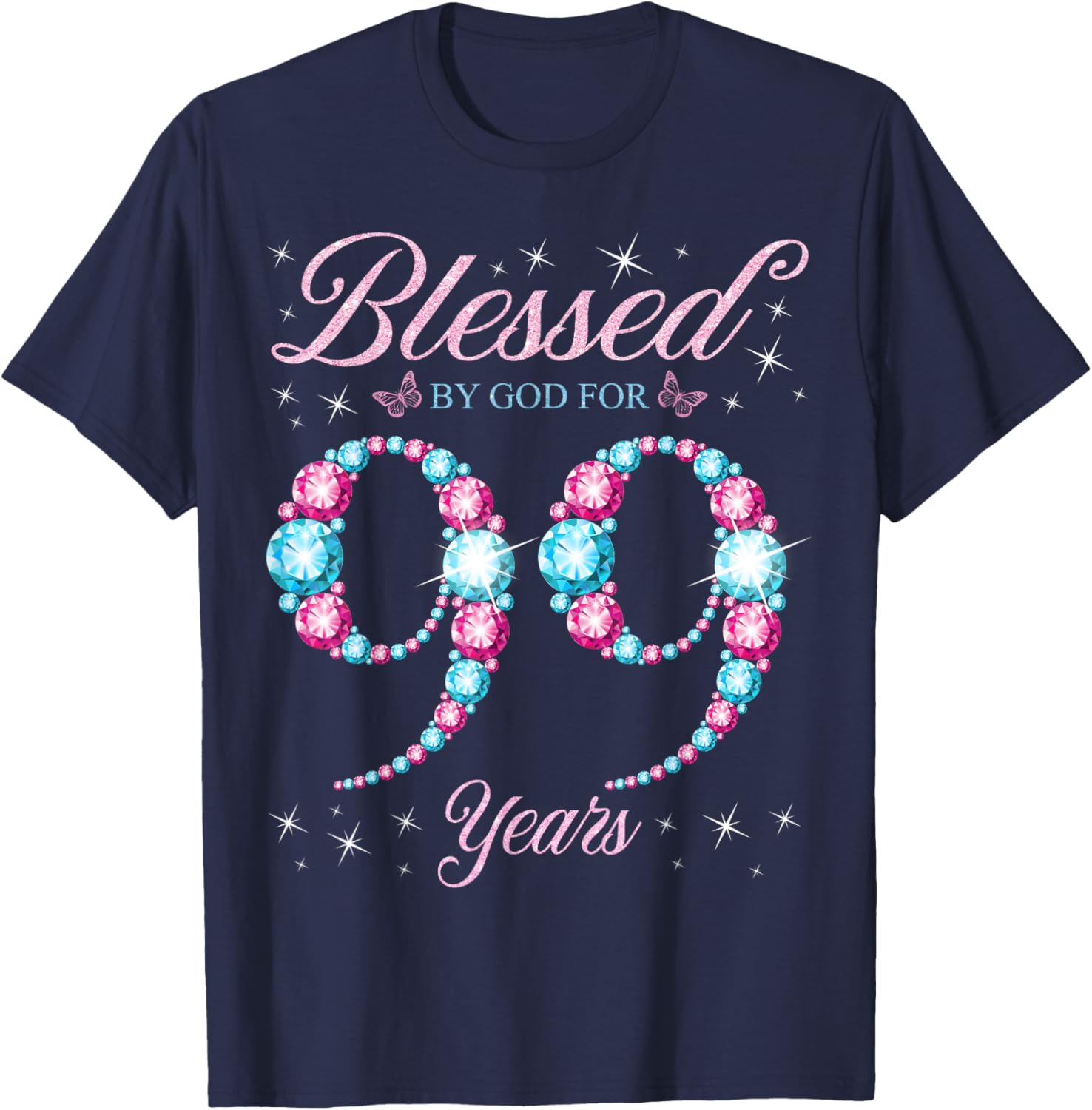 Blessed By God 99th Birthday Queen T-Shirt for Celebrating Her Legacy - 13