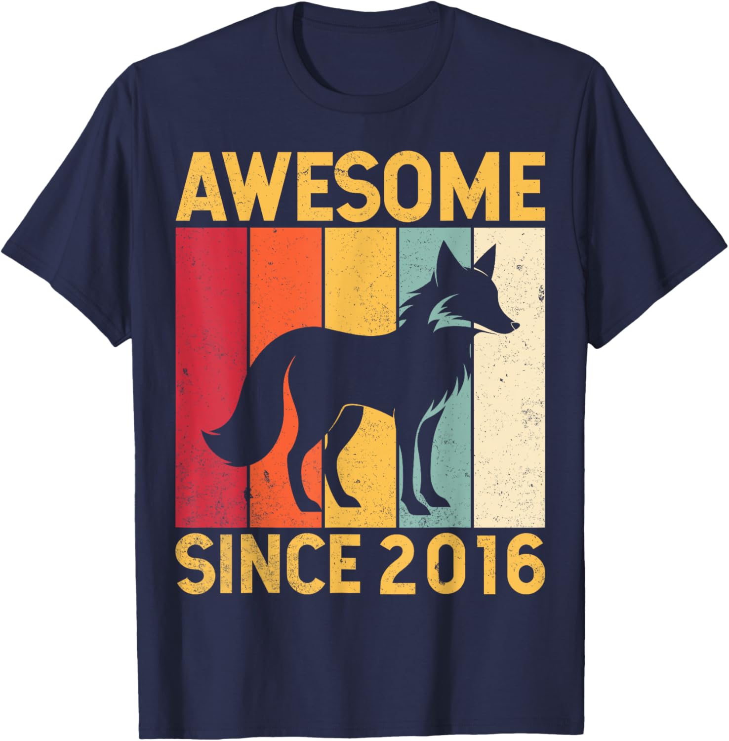 Awesome Fox Lover Retro 9th Birthday T-Shirt Since 2016 for Kids - 7