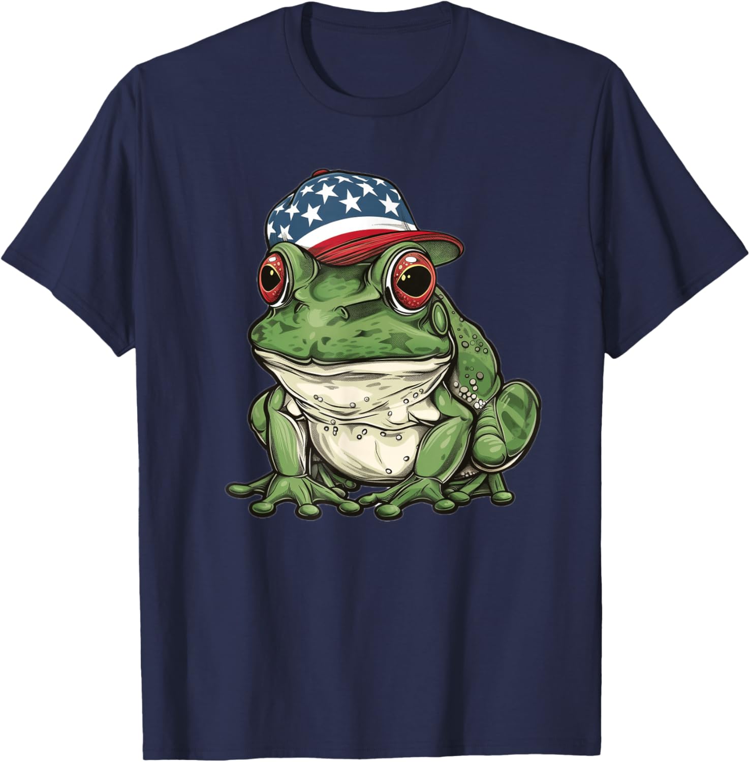 American Bullfrog T-Shirt with USA Hat β Fun and Unique Apparel - 10