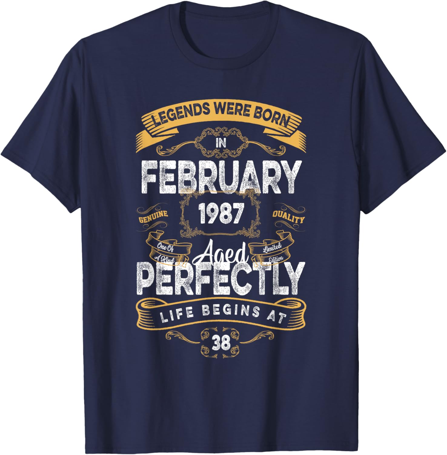 Vintage 38th Birthday T-Shirt for Legends Born in February 1987 - 14