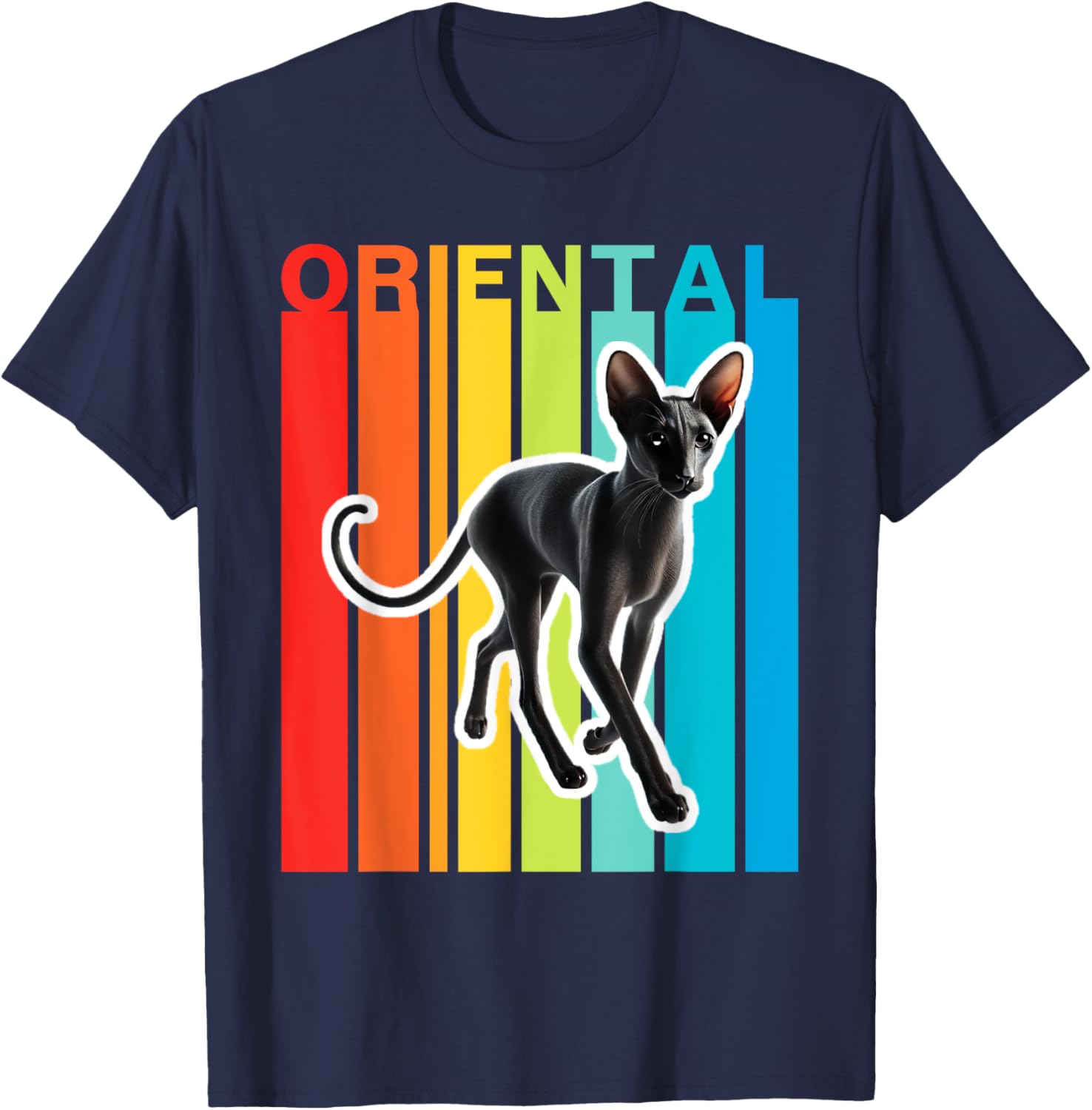 Colorful Oriental Cat T-Shirt for Cat Lovers β Trendy and Fun Apparel - 7