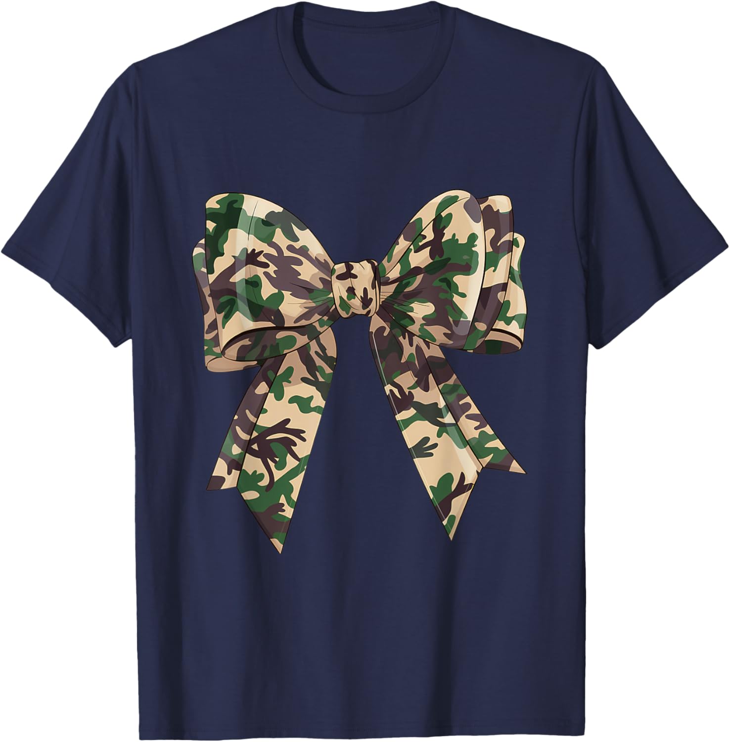 Chic Camouflage Bow Coquette T-Shirt for Hunting Women and Girls - 13