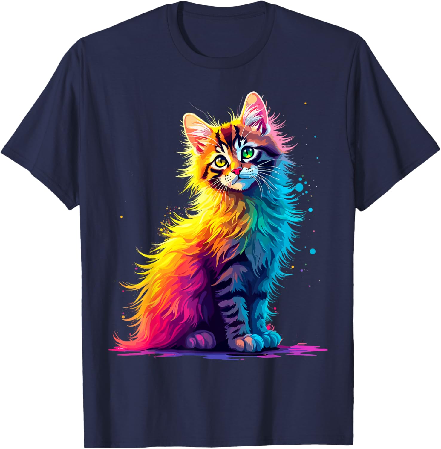 Colorful Cute Kitty T-Shirt for Cat Lovers - Fun Pop Art Design for All Ages - 3