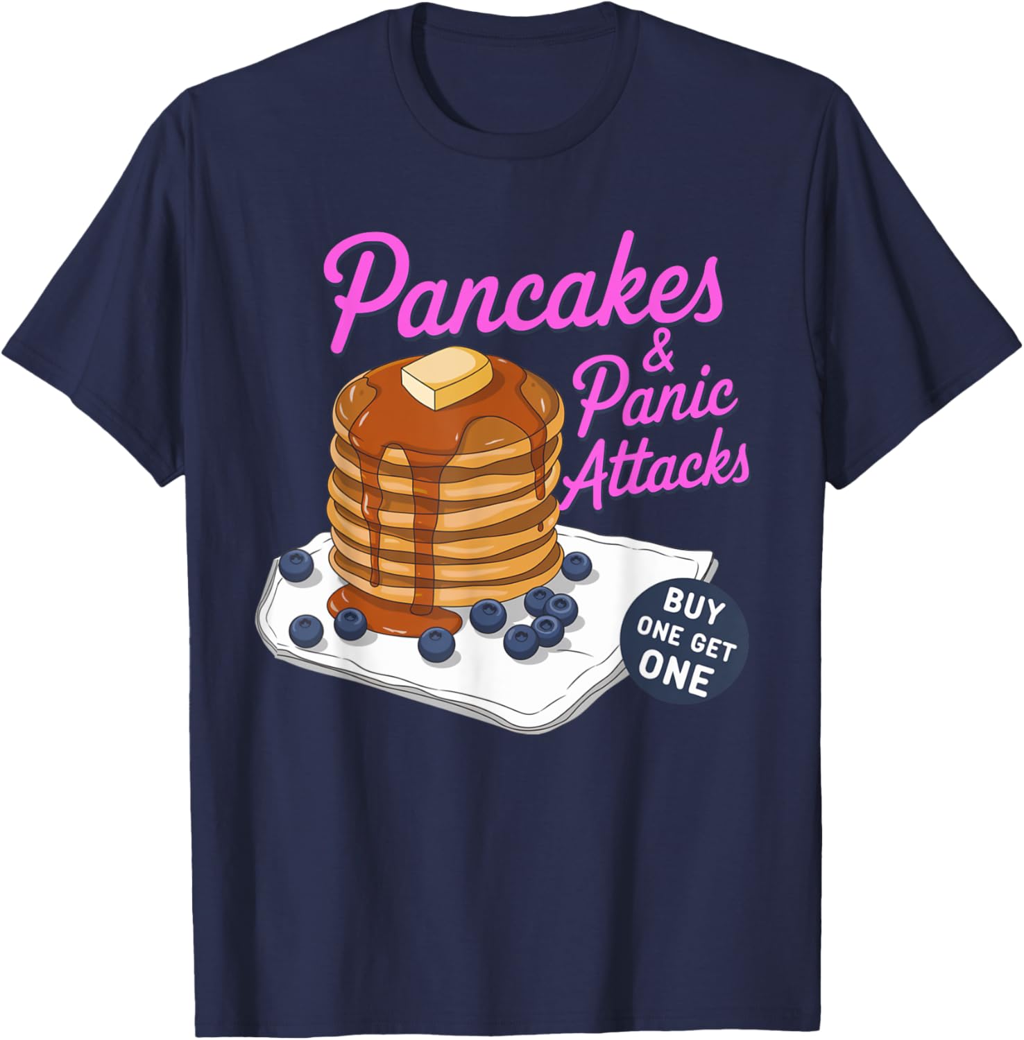 Pancakes and Panic Attacks T-Shirt for Breakfast Humor Lovers - 6