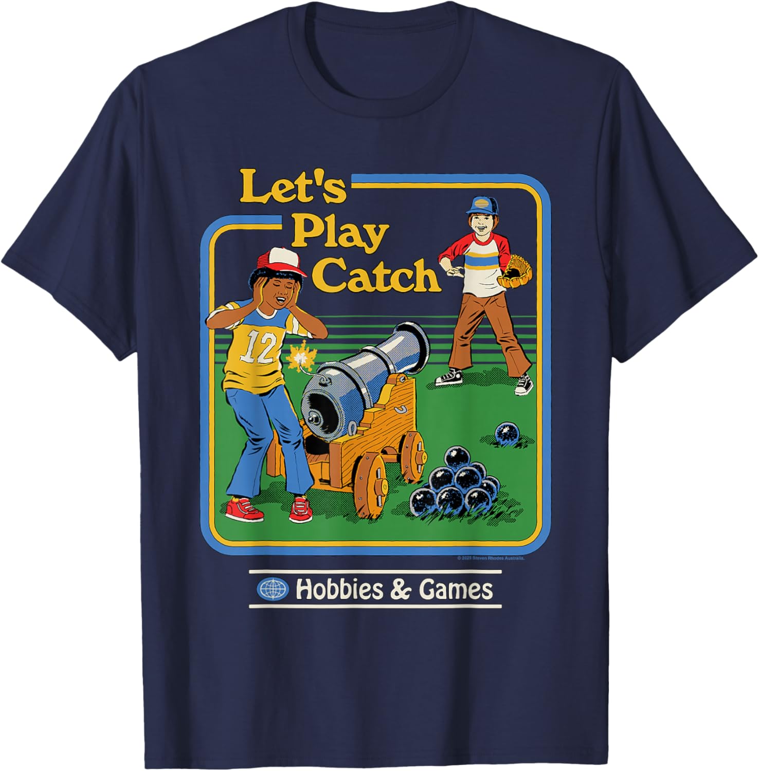 Funny Vintage Let's Play Catch Cannon T-Shirt for Adults - Retro Humor Tee - 6