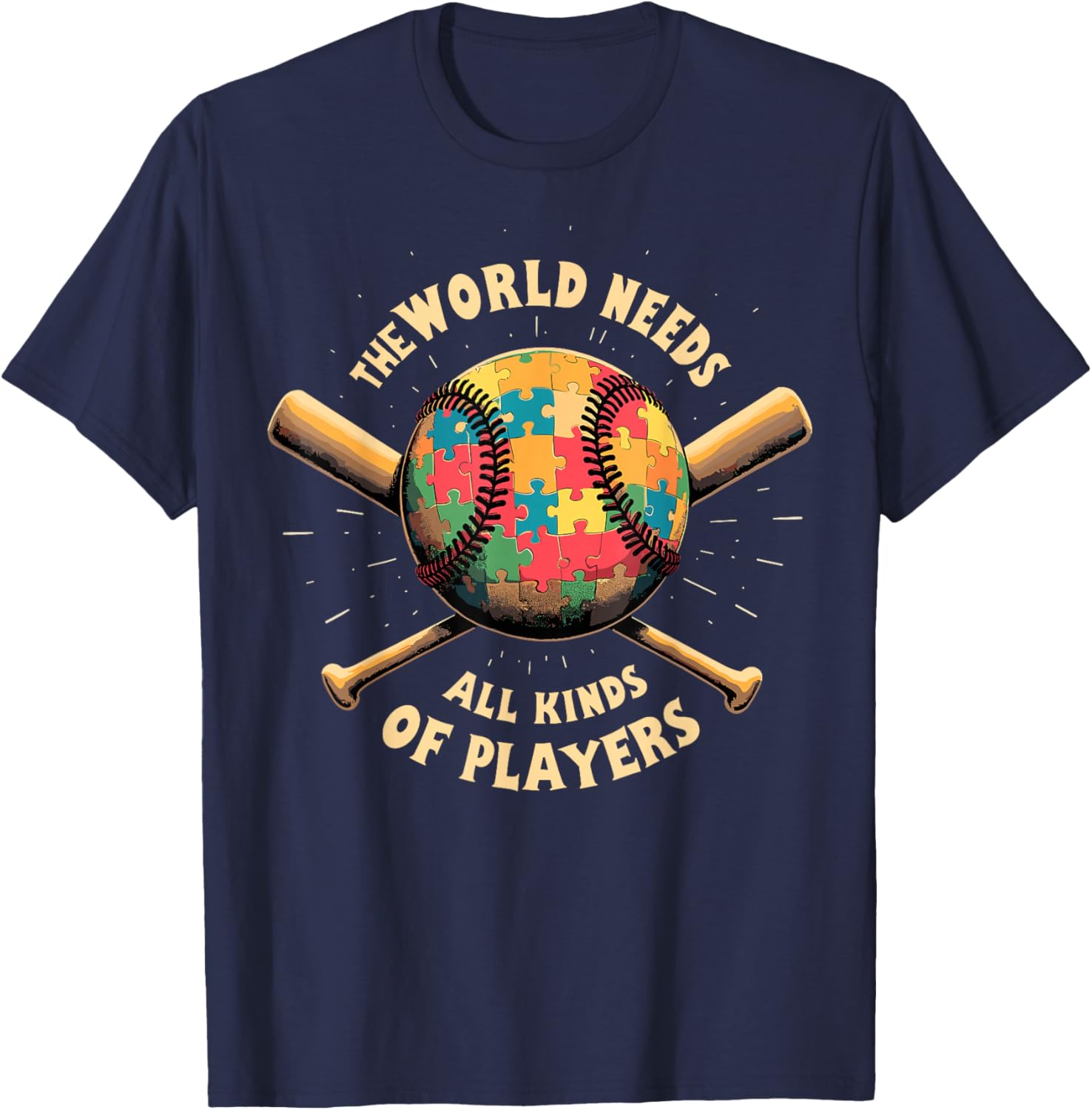 Autism Awareness Support T-Shirt for Baseball Players and Fans - 12