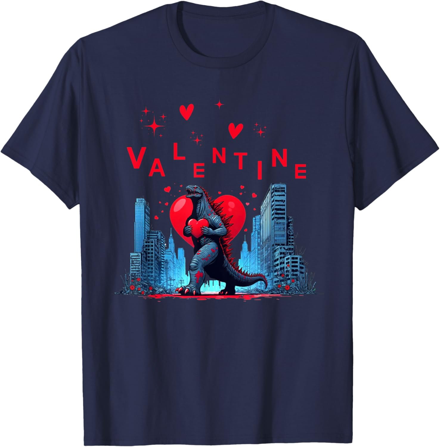 Valentine Kaiju Monster Art T-Shirt for Lovers - Cute Japanese Design - 10