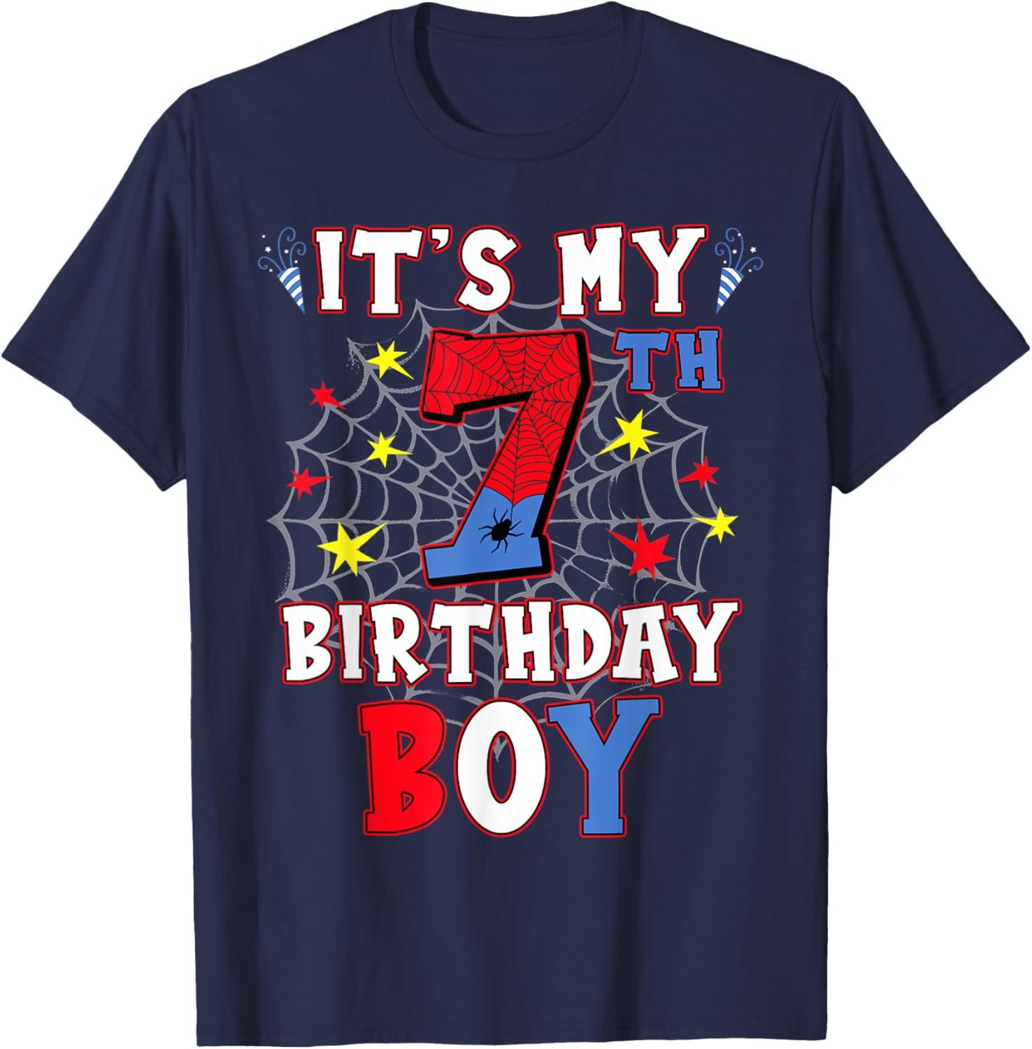Funny It's My 7th Birthday T-Shirt for Boys and Teens Fun Celebration - 14