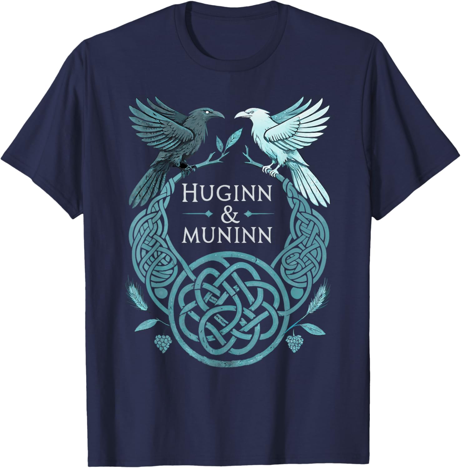 Celtic Viking Ravens T-Shirt with Huginn and Muninn Design - 14