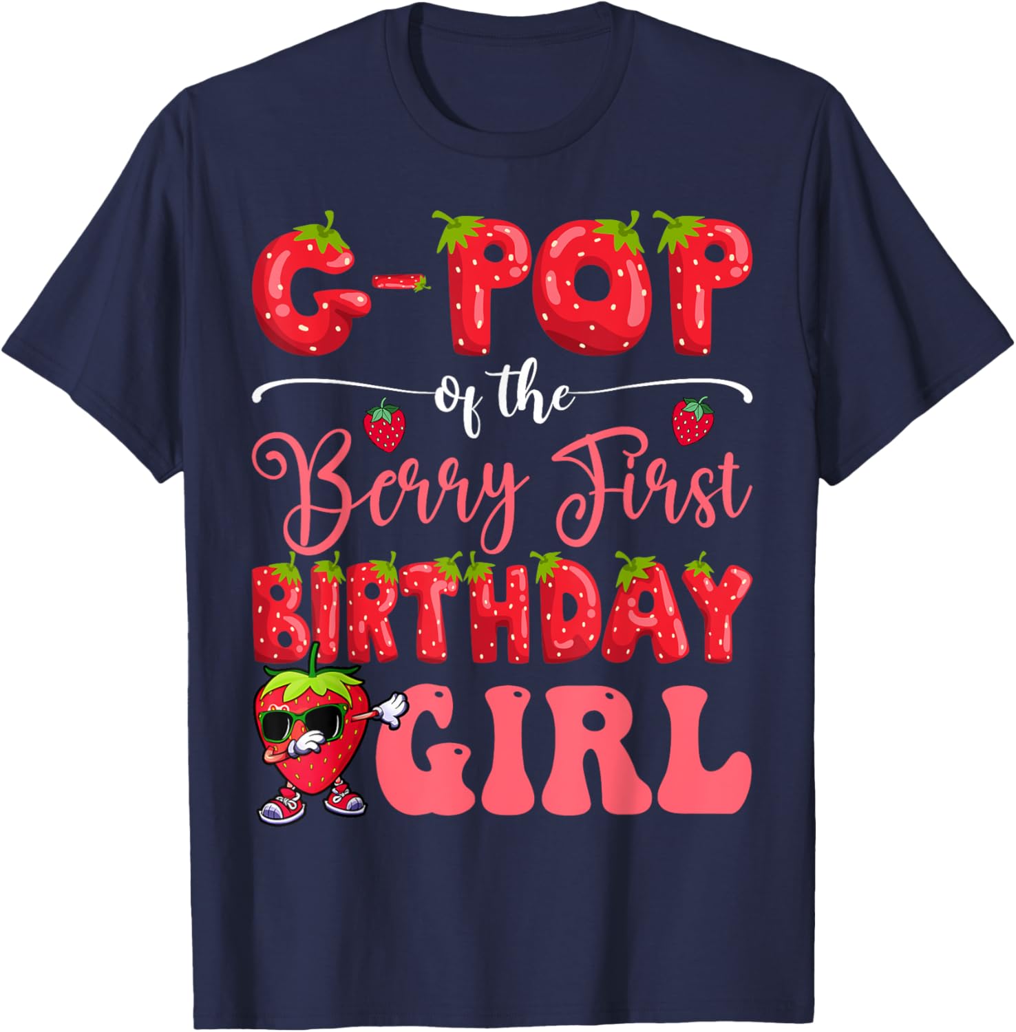 G-Pop Berry First Birthday Girl T-Shirt Sweet Strawberry Design - 5