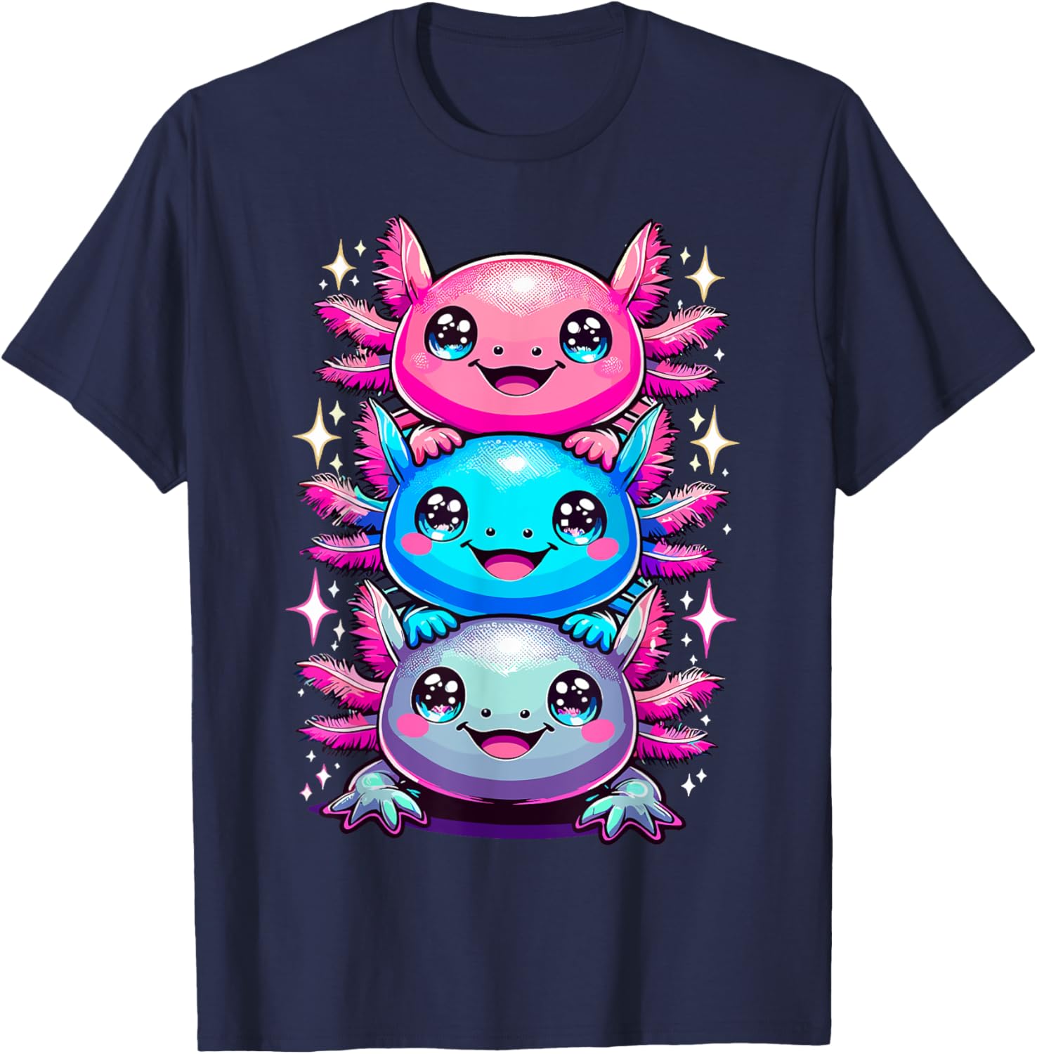 Colorful Axolotl Art T-Shirt for Nature Lovers and Animal Enthusiasts - 15