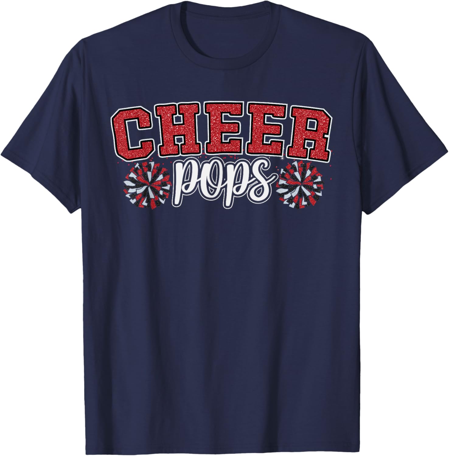 Cheer Grandpa My Favorite Cheerleader Calls Me Pops Red T-Shirt for Dads - 13