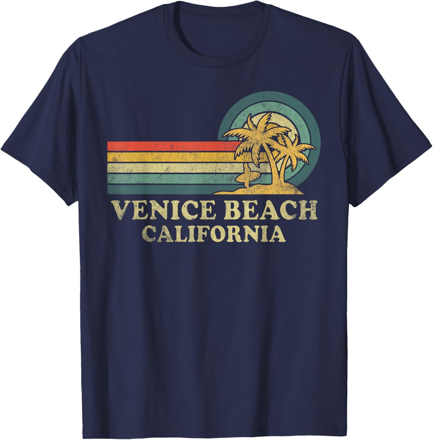 Vintage Venice Beach Family Vacation Palm Tree T-Shirt for Fun Lovers - 2