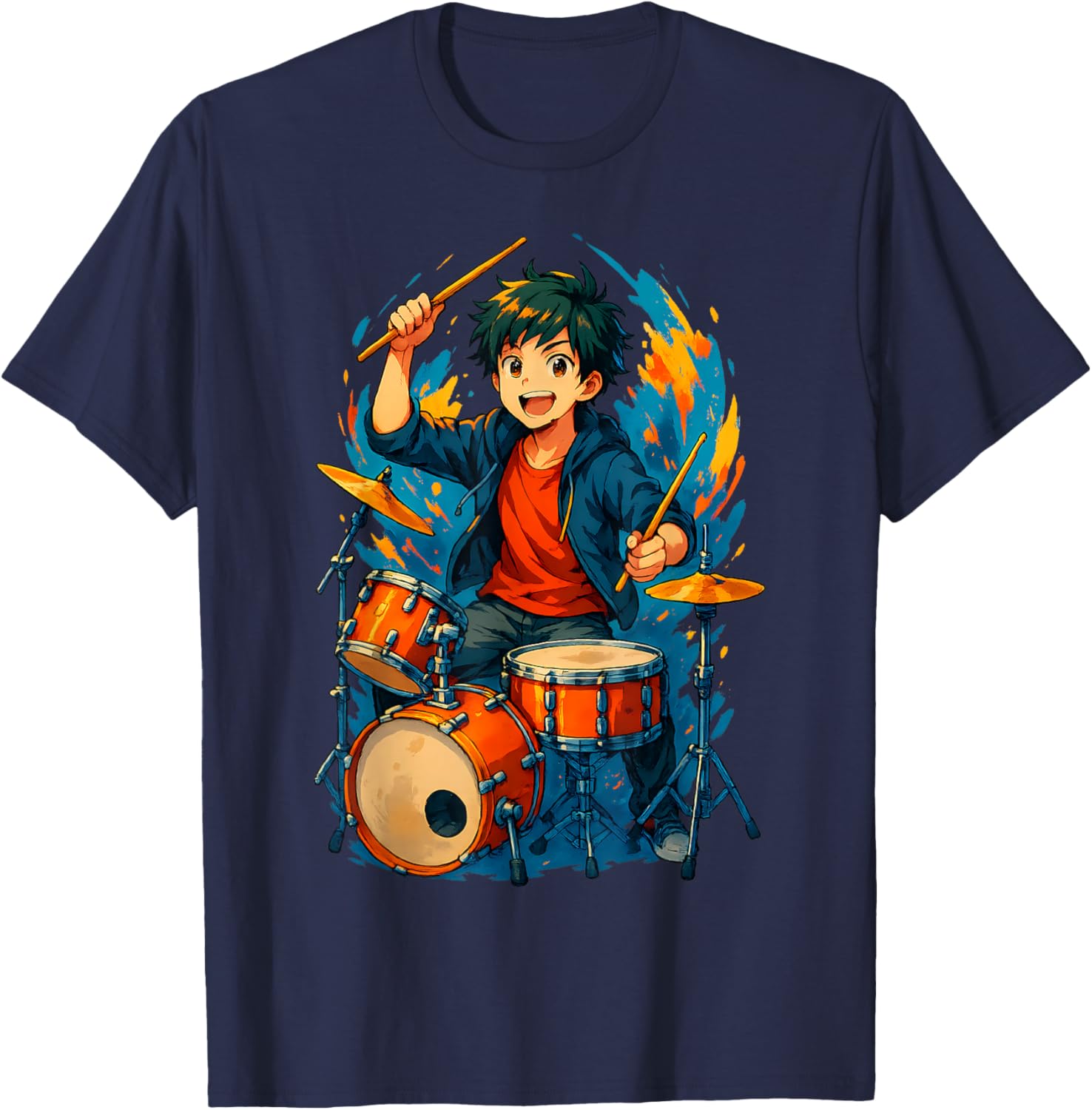 Anime Drummer Music T-Shirt for Music Lovers and Anime Fans - 9
