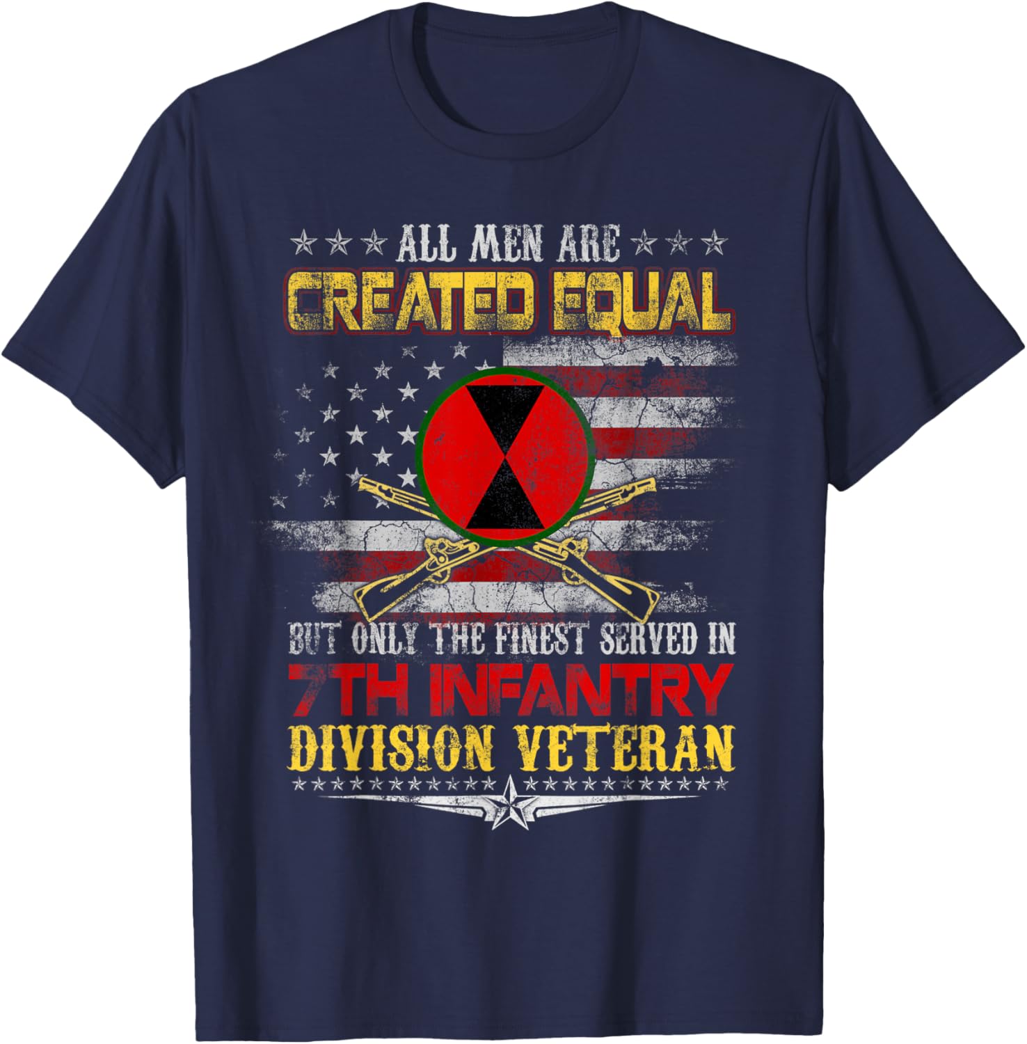 All Men Created Equal 7th Infantry Division Veteran T-Shirt for Heroes - 1