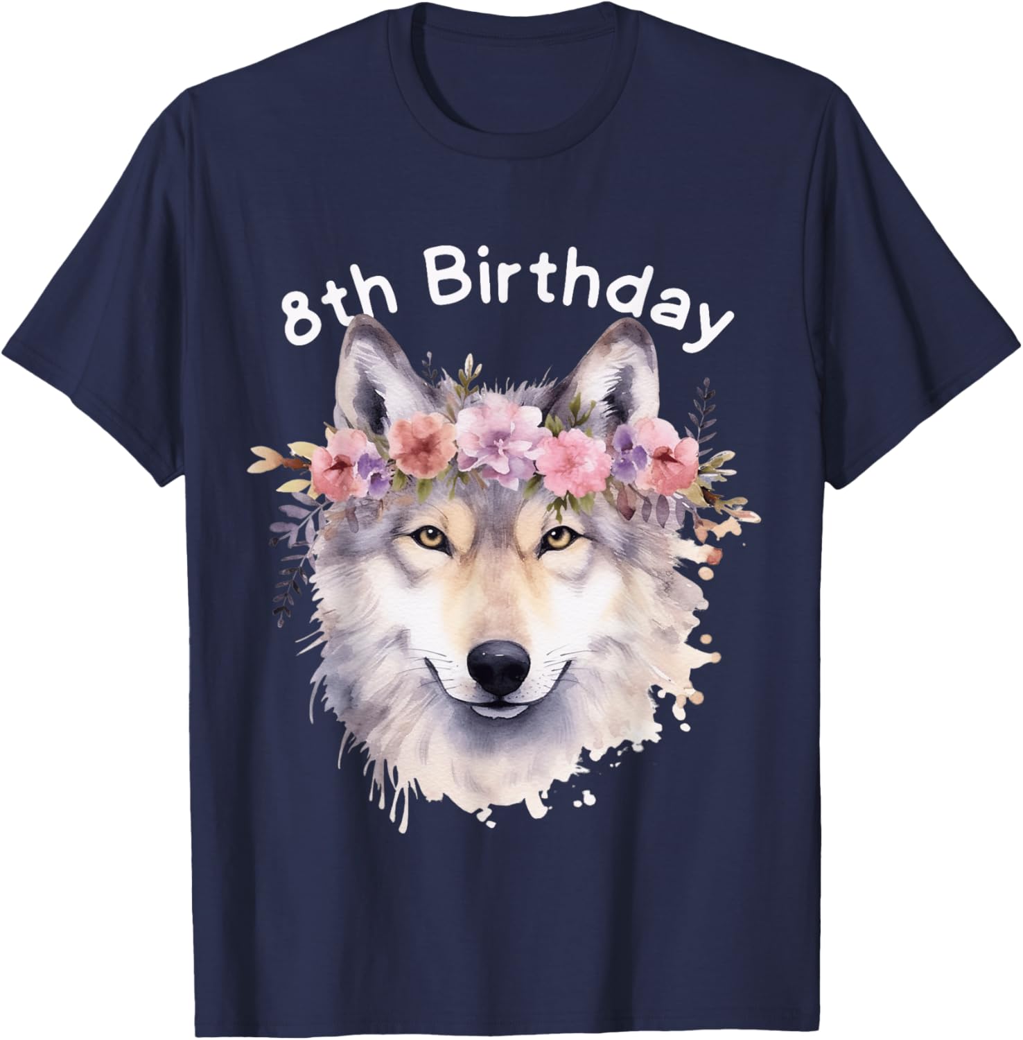 Adorable 8th Wolf Birthday T-Shirt for Girls - Perfect Wolf Pack Party Wear - 16
