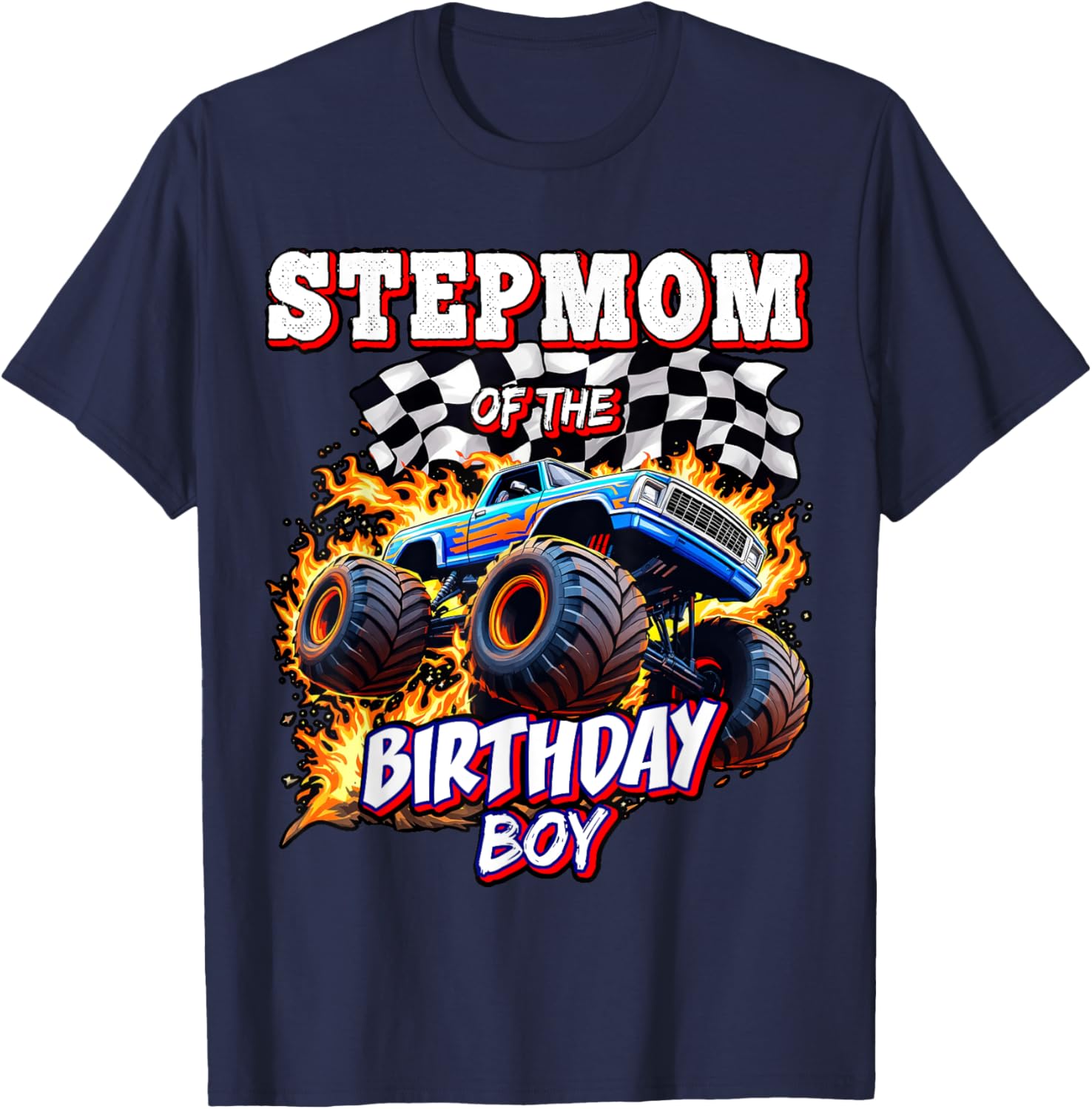 Stepmom of the Birthday Boy Monster Truck T-Shirt for Fun Celebrations - 9