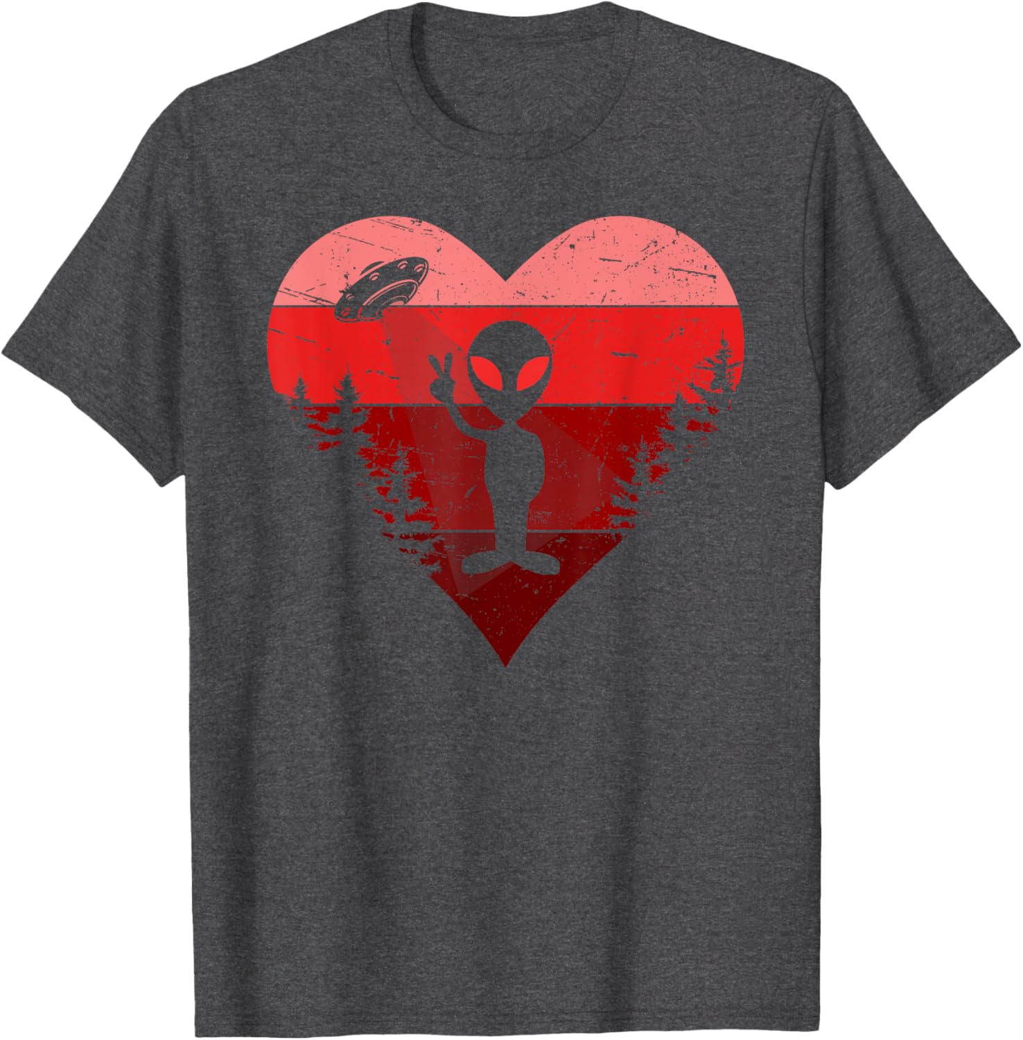 Alien Valentine's Day Retro T-Shirt for Extraterrestrial Love Fans - 4