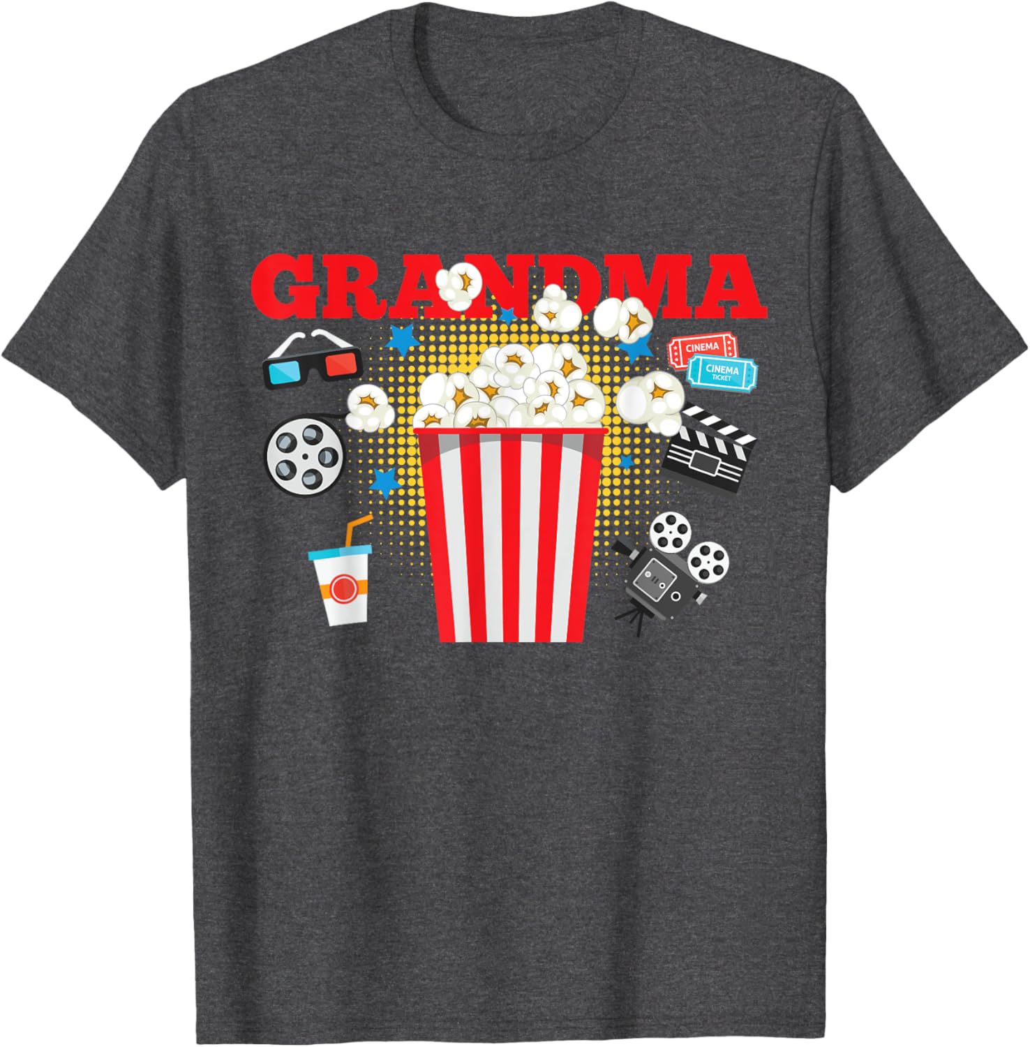 Grandma Movie Night Birthday Party T-Shirt for Fun Celebrations - 4