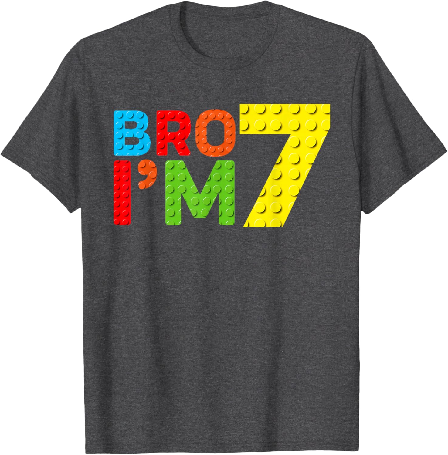 Adorable Boys 7th Birthday Building Block T-Shirt for Fun Celebration - 17