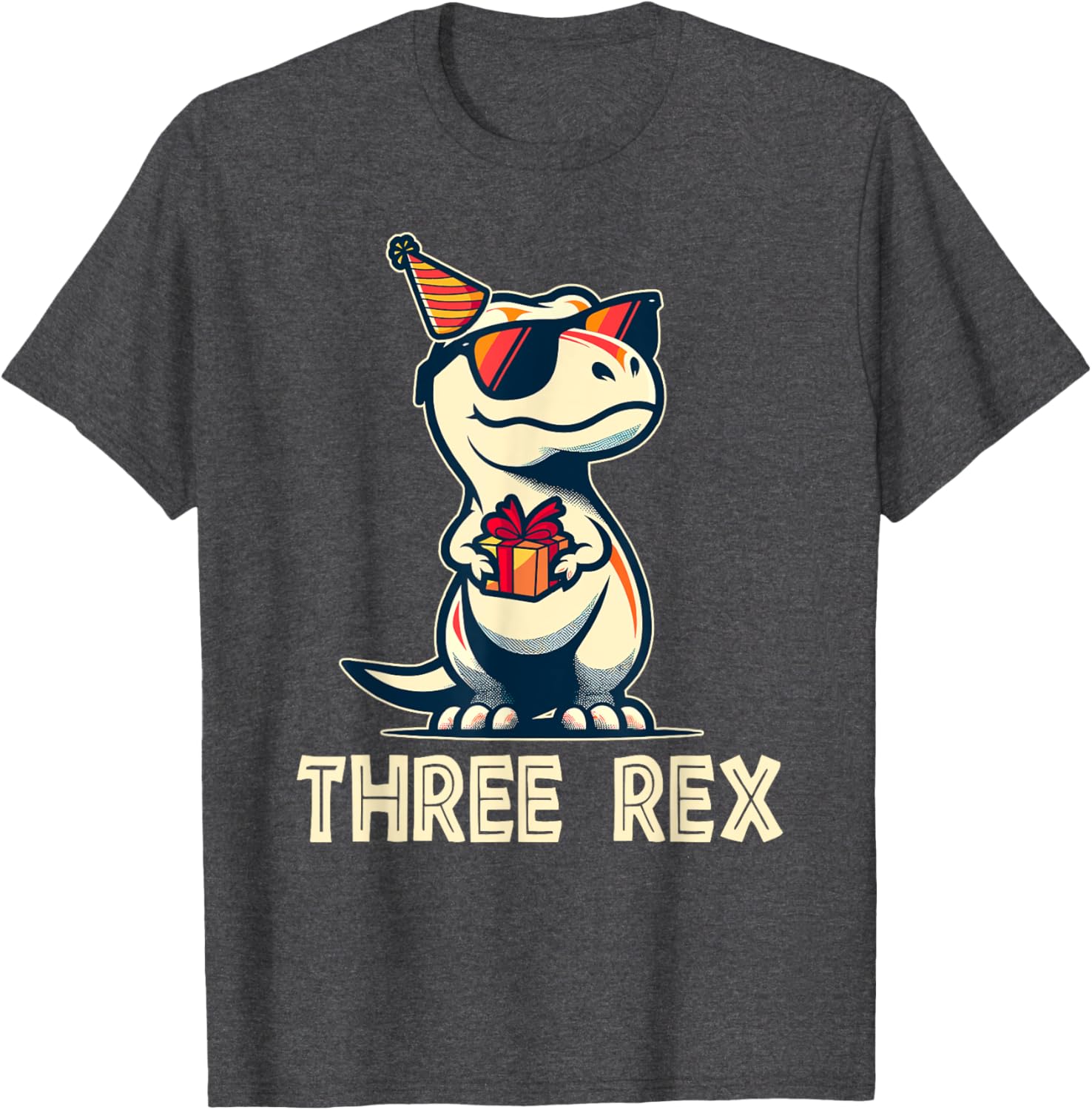 Adorable 3 Rex Dinosaur Birthday T-Shirt for Boys and Girls - 1